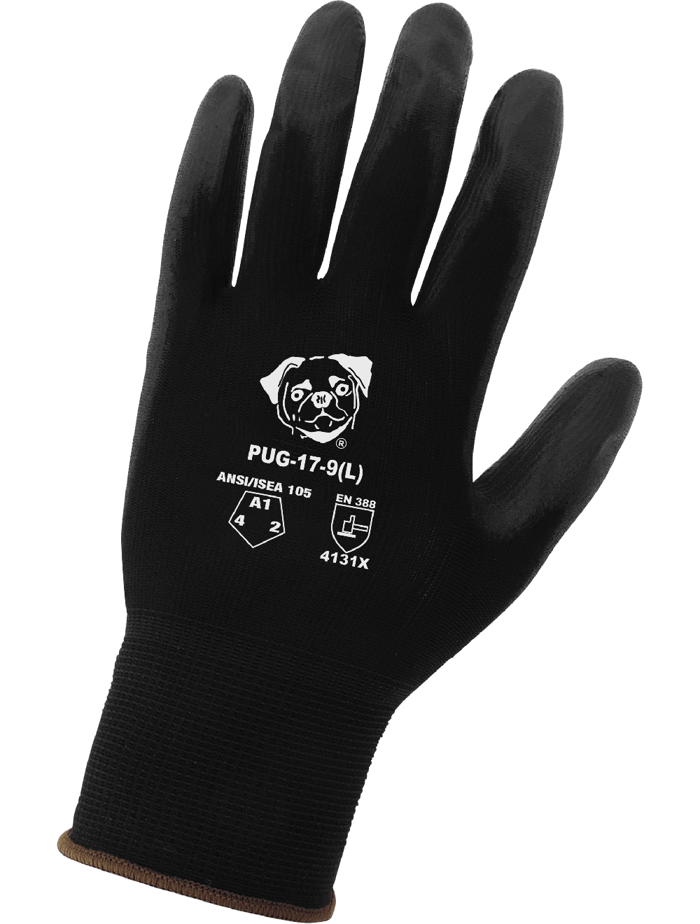 PUG™ Lightweight Black Polyurethane Coated Anti-Static/Electrostatic Compliant Nylon Gloves with Cut, Abrasion, and Puncture Resistance - PUG-17