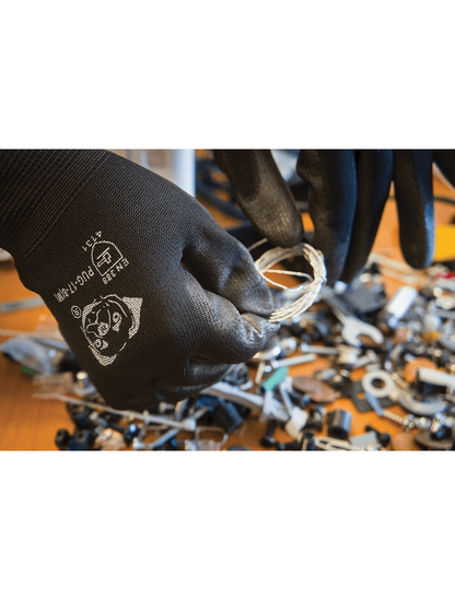 PUG™ Lightweight Black Polyurethane Coated Anti-Static/Electrostatic Compliant Nylon Gloves with Cut, Abrasion, and Puncture Resistance - PUG-17