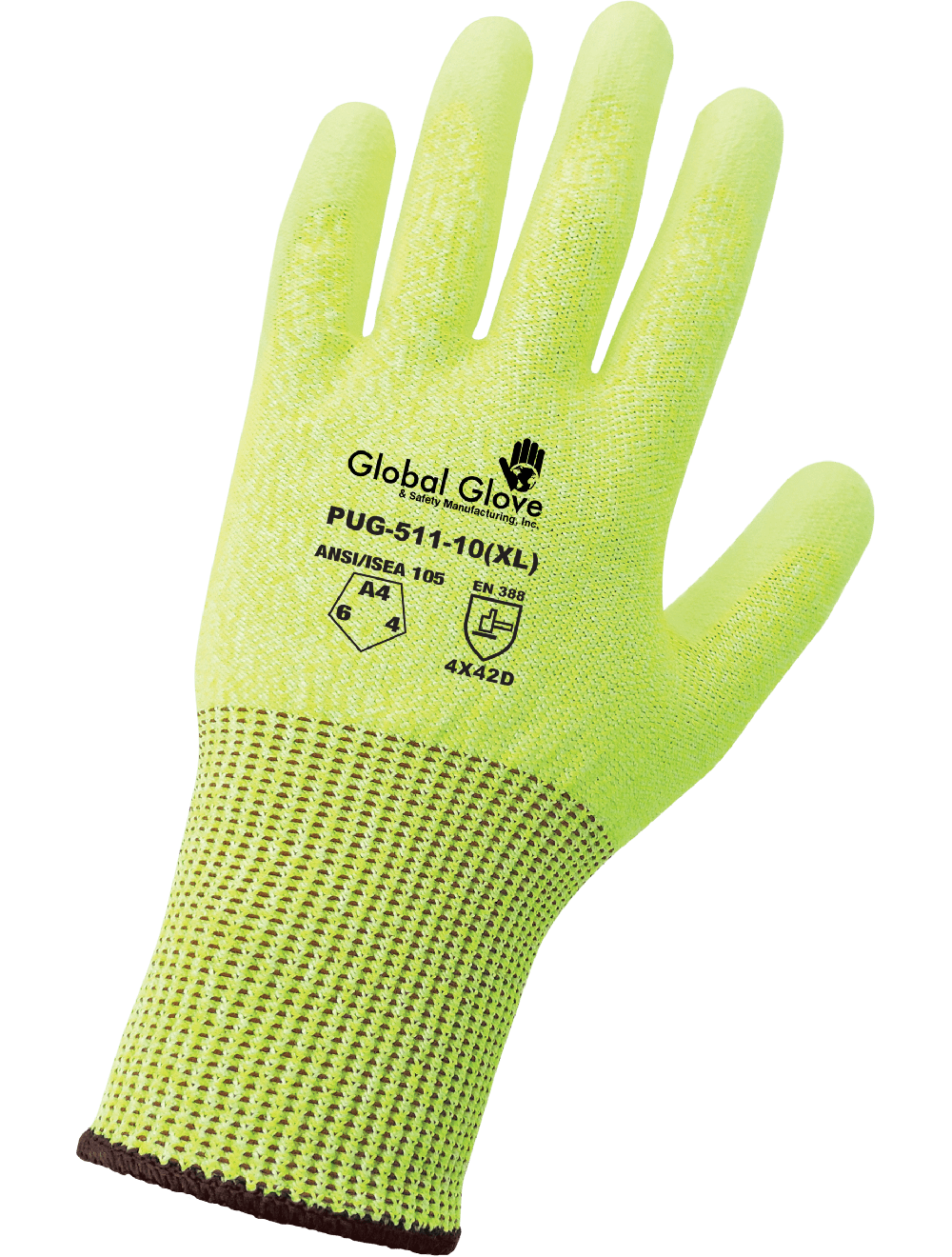 Polyurethane Coated High-Visibility Cut, Abrasion, and Puncture Resistant Gloves - PUG-511