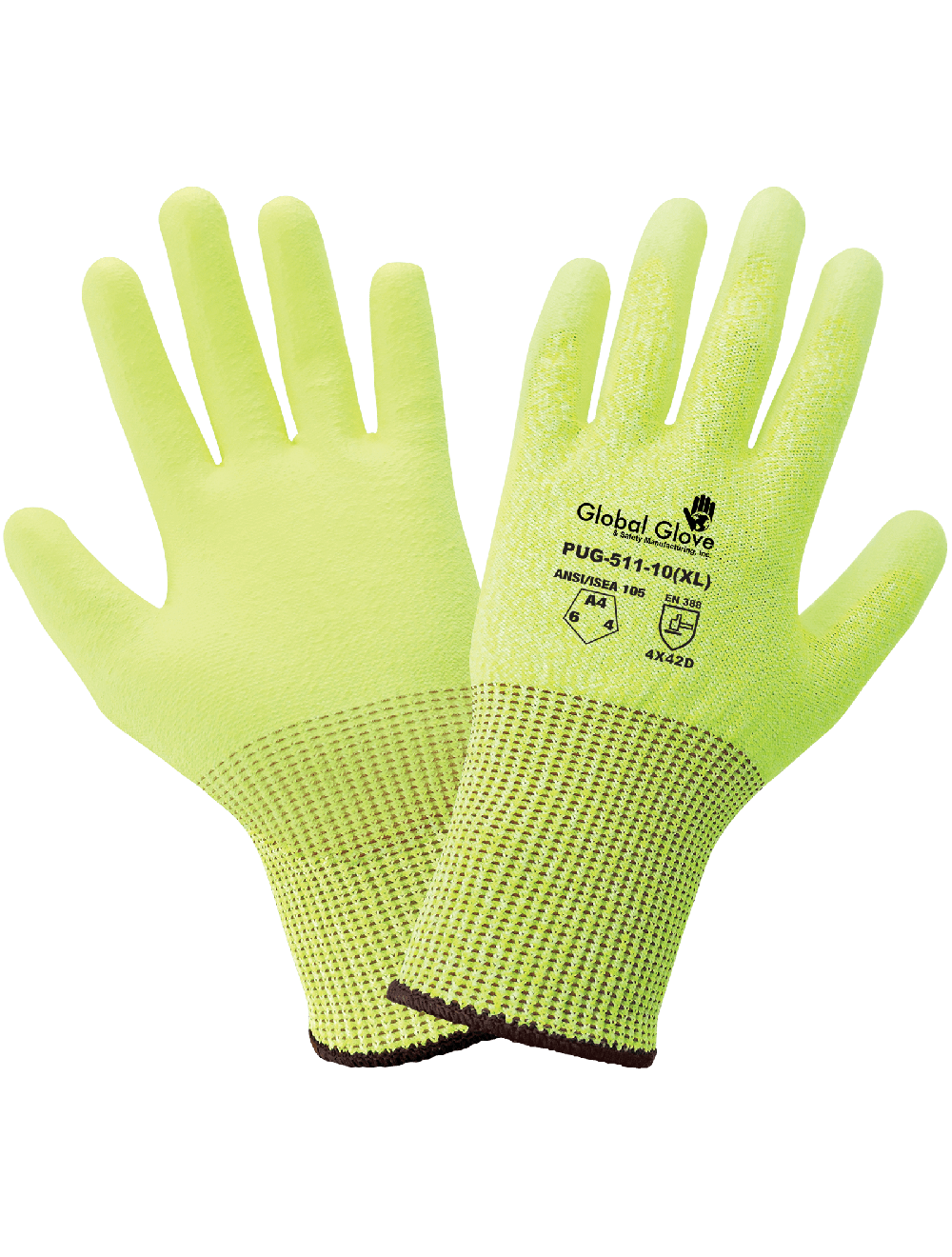 Polyurethane Coated High-Visibility Cut, Abrasion, and Puncture Resistant Gloves - PUG-511