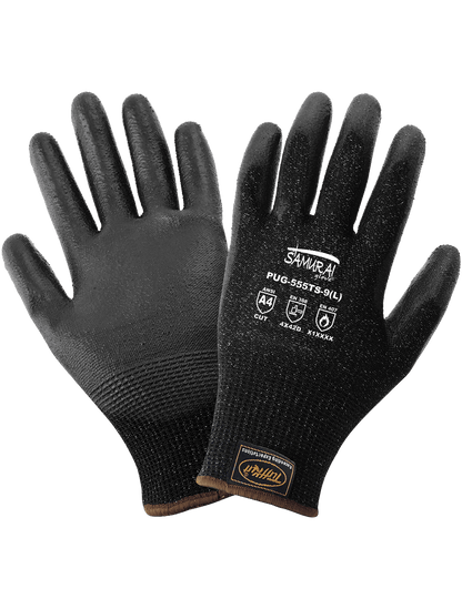 Samurai Glove® Cut Resistant Polyurethane Coated 13-Gauge TuffKut® Gloves with Three Touch Screen Responsive Fingertips - PUG-555TS