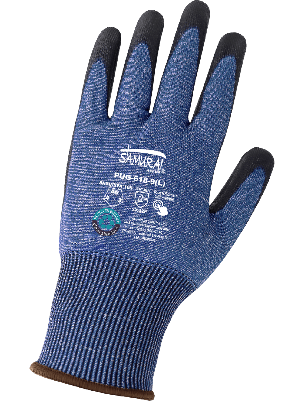 Samurai Glove® Cut Resistant Tuffalene® UHMWPE Touch Screen Gloves with Recycled rPET Fiber - PUG-618