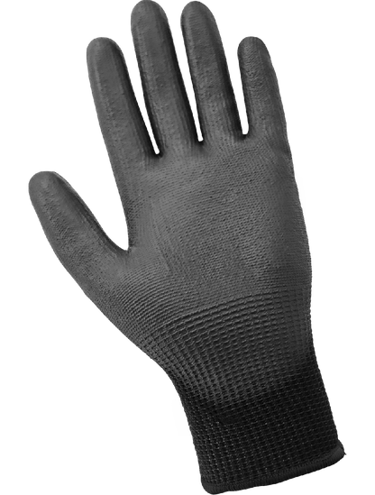 Smooth Polyurethane-Coated Black Seamless HPPE Cut, Abrasion, and Puncture Resistant Gloves - PUG-655