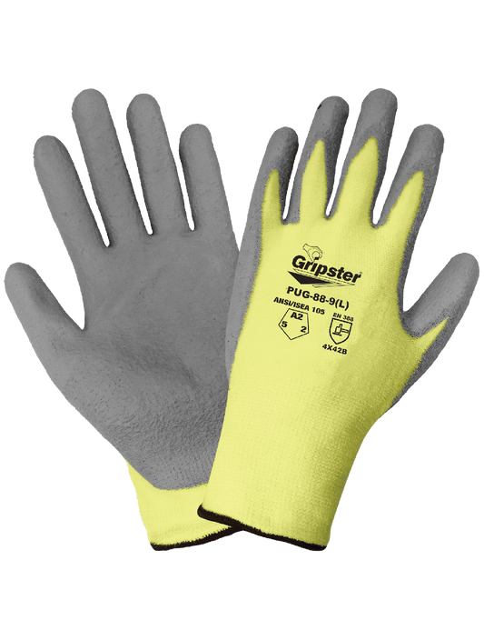 Gripster® Aramid Fiber, Nylon, and Spandex Blended Polyurethane Coated Cut Resistant Gloves - PUG-88