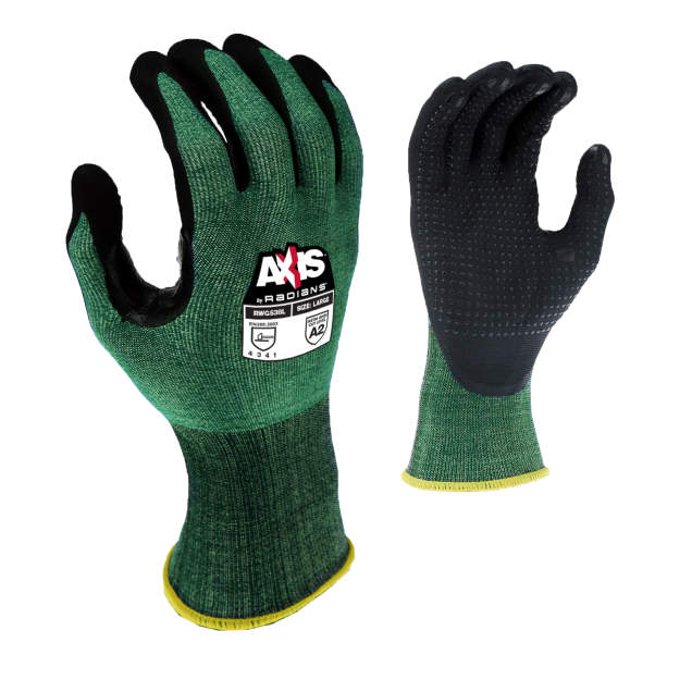 AXIS™ Cut Protection Level A2 Foam Nitrile Coated Glove with Dotted Palm RWG538