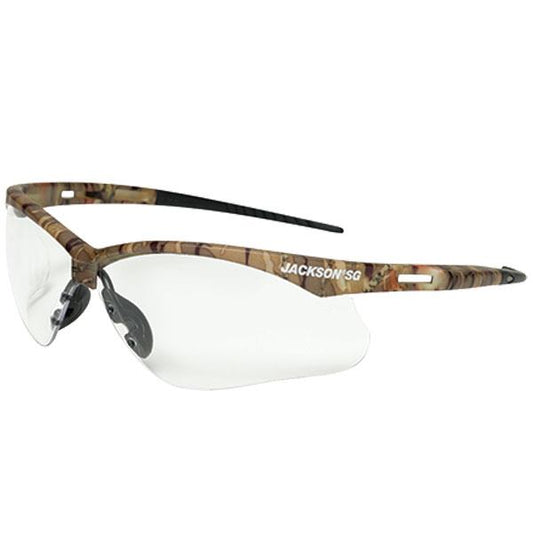 ~SG SAFETY GLASSES CAMO FRAME CLR LENS AF