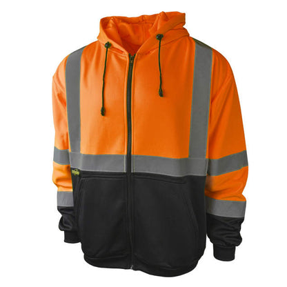 Radians Hi-Vis Orange/Black SJ01B-3 Class 3 Color Blocked Hooded Sweatshirt