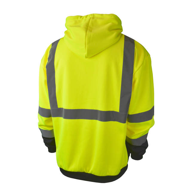 Radians Hi-Vis Green/Black SJ02B-3 Class 3 Color Blocked Hooded Sweatshirt