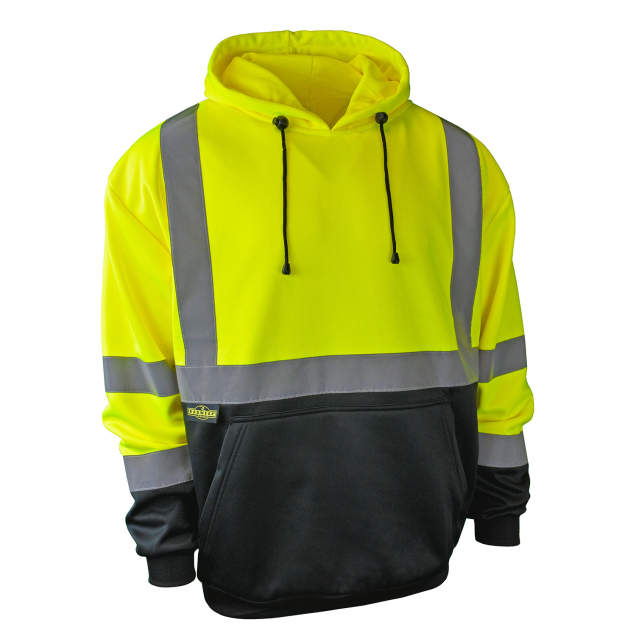 Radians Hi-Vis Green/Black SJ02B-3 Class 3 Color Blocked Hooded Sweatshirt