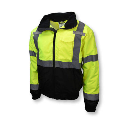 Radians Hi-Vis Green/Black SJ110B Class 3 Two-in-One High Visibility Bomber Safety Jacket