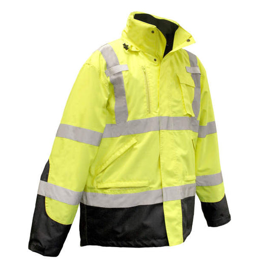 Radians Hi-Vis Green/Black SJ410B-3 Three-in-One Weatherproof Parka