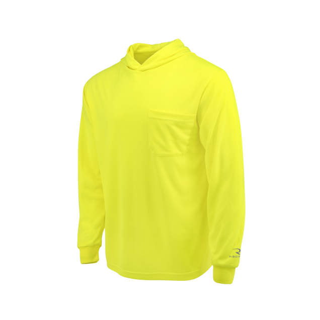 Radians Hi-Vis Green ST61-N Hooded Non Rated Mesh Long Sleeve T-Shirt w/ UV Protection