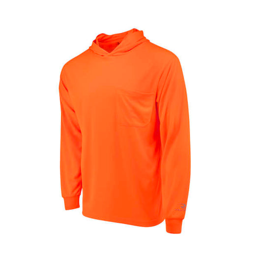 Radians Hi-Vis Orange ST61-N Hooded Non Rated Mesh Long Sleeve T-Shirt w/ UV Protection