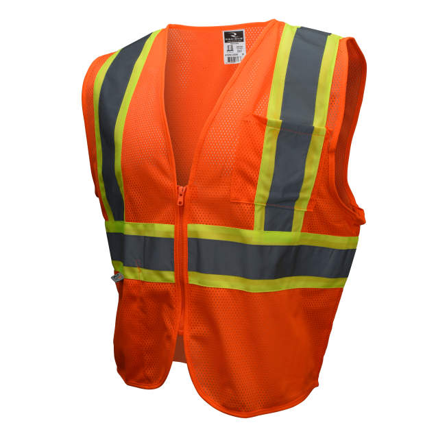 Radians Hi-Vis Orange SV22-2 Economy Type R Class 2 Safety Vest with Two-Tone Trim