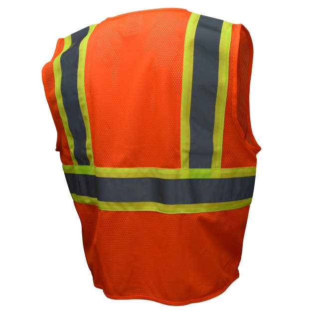 Radians Hi-Vis Orange SV22-2 Economy Type R Class 2 Safety Vest with Two-Tone Trim