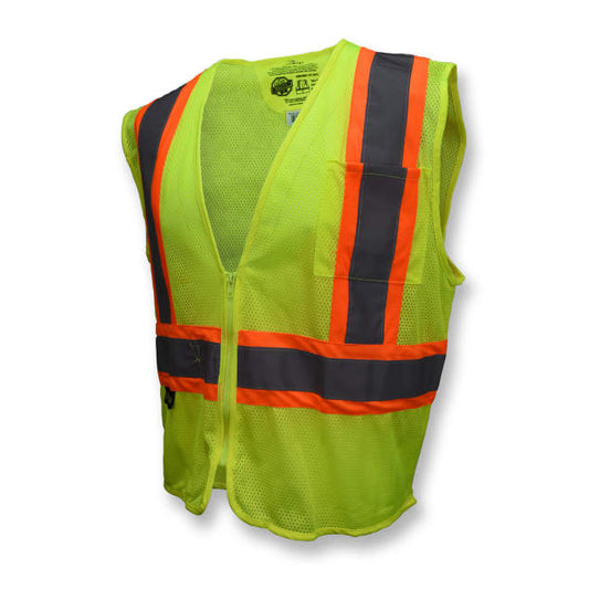 Radians Hi-Vis Green SV225 Class 2 Self Extinguishing Two-Tone Trim Safety Vest