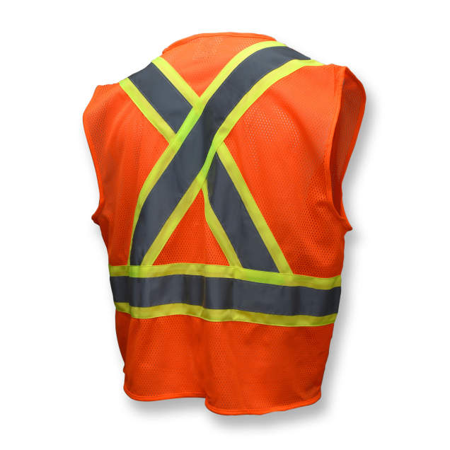 Radians Hi-Vis Orange SV22X Economy Mesh X-Back Type R Class 2 Safety Vest with Two-Tone Trim