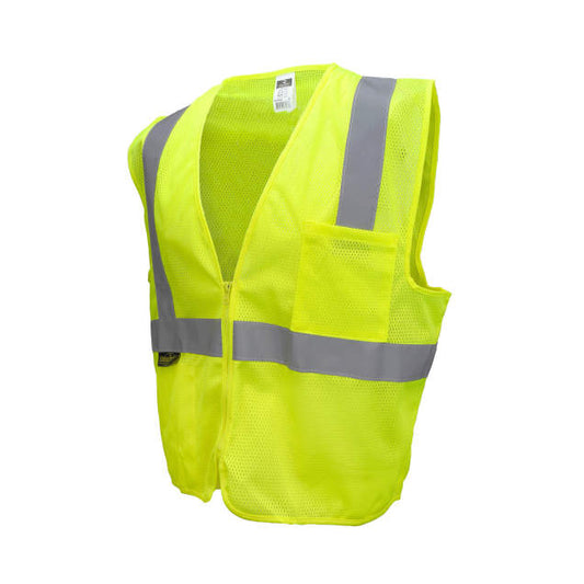 Radians Hi-Vis Green SV2Z Economy Type R Class 2 Mesh Safety Vest with Zipper