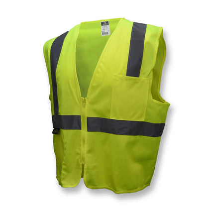 Radians Hi-Vis Green SV2Z Economy Type R Class 2 Solid Safety Vest with Zipper