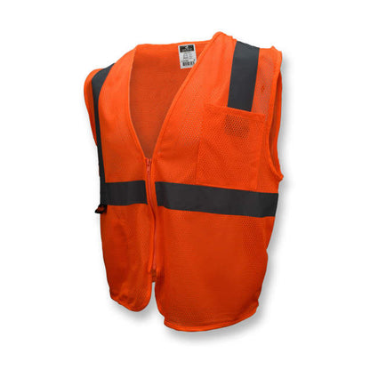 Radians Hi-Vis Orange SV2Z Economy Type R Class 2 Mesh Safety Vest with Zipper