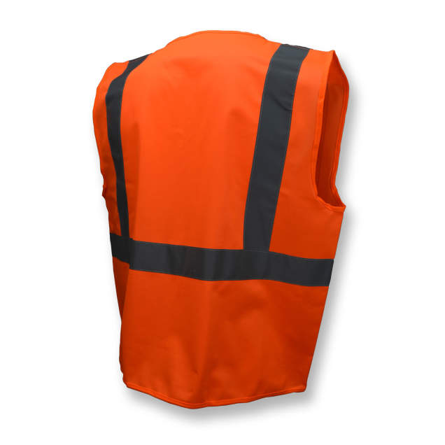 Radians Hi-Vis Orange SV2Z Economy Type R Class 2 Solid Safety Vest with Zipper