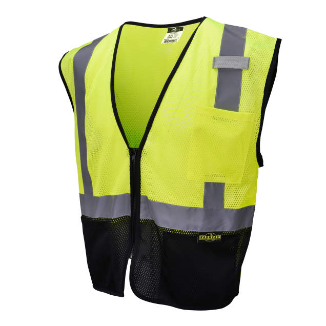 Radians Hi-Vis Green SV3B Color-Blocked Economy Mesh Safety Vest