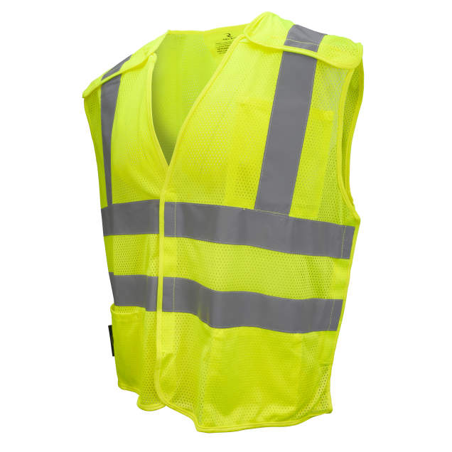 Radians Hi- Vis Green SV45-2 Type R Class 2 Self Extinguishing Mesh Breakaway Vest