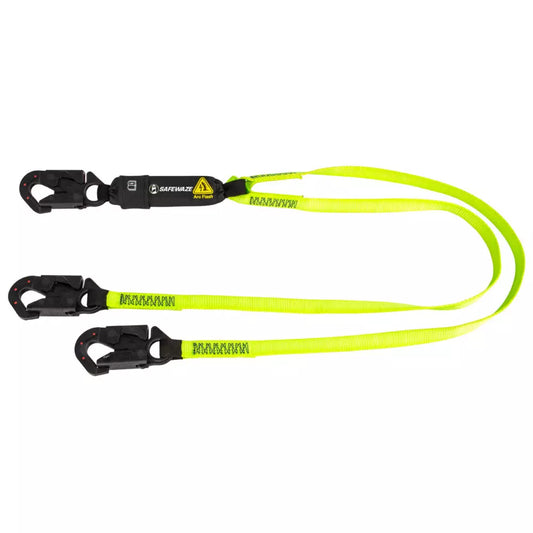 Arc Flash 6′ Energy Absorbing Lanyard: Dual Leg, Dielectric Snap Hooks