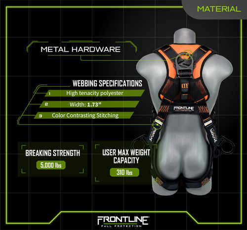 Combat™ Vest Style Harness with Front Side D-Rings and Suspension Trauma Straps 105CFTB