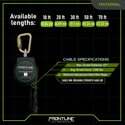 Frontline RPG Cable Single Leg SRL with Steel Snap Hook End