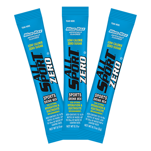 All Sport .11 Ounce Blue Raz Flavor ZERO Electrolyte Powder Mix Stick Sugar Free/Low Calorie Electrolyte Drink (50 Per Box)