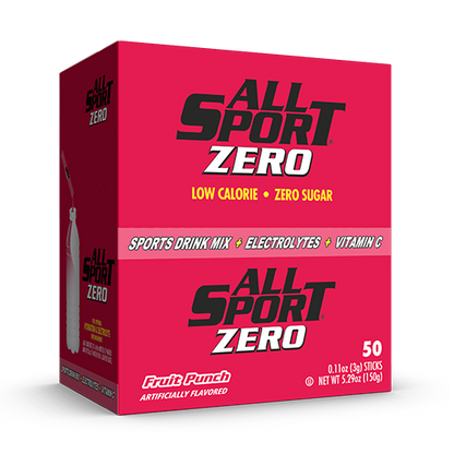 All Sport .11 Ounce Fruit Punch Flavor ZERO Electrolyte Powder Mix Stick Sugar Free/Low Calorie Electrolyte Drink (50 Per Box)