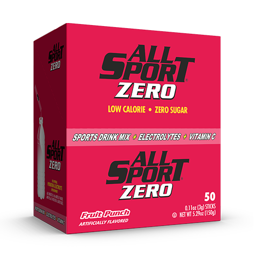 All Sport .11 Ounce Fruit Punch Flavor ZERO Electrolyte Powder Mix Stick Sugar Free/Low Calorie Electrolyte Drink (50 Per Box)