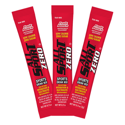 All Sport .11 Ounce Fruit Punch Flavor ZERO Electrolyte Powder Mix Stick Sugar Free/Low Calorie Electrolyte Drink (50 Per Box)