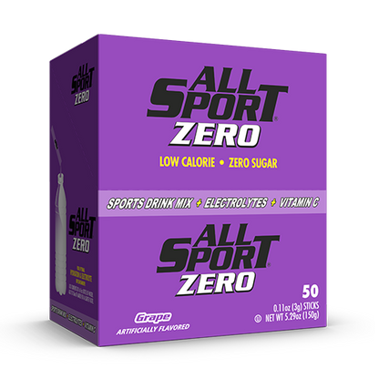 All Sport .11 Ounce Grape Flavor ZERO Electrolyte Powder Mix Stick Sugar Free/Low Calorie Electrolyte Drink (50 Per Box)