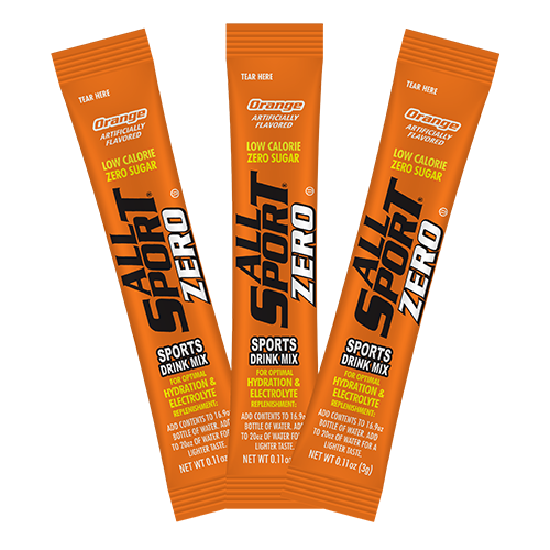 All Sport .11 Ounce Orange Flavor ZERO Electrolyte Powder Mix Stick Sugar Free/Low Calorie Electrolyte Drink (50 Per Box)