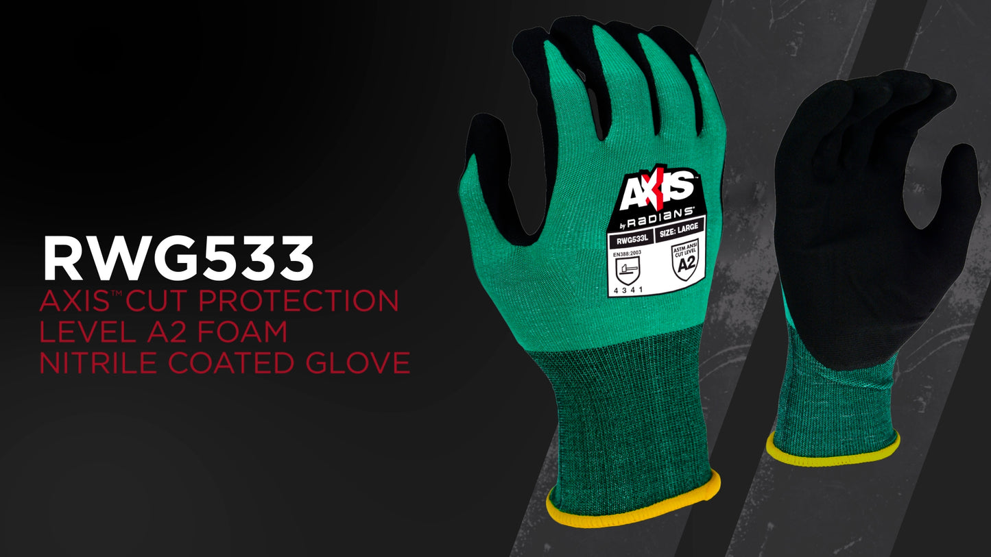 AXIS™ Cut Protection Level A2 Foam Nitrile Coated Glove RWG533